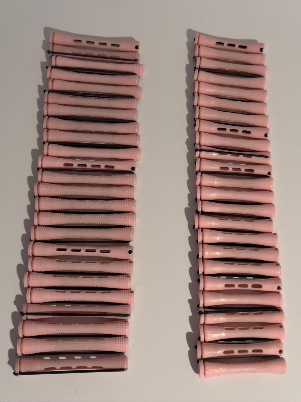 Light Pink Hair Perm Rods 48 Pieces 3 1/4” 2 1/2” Cold Wave Rod With Lid